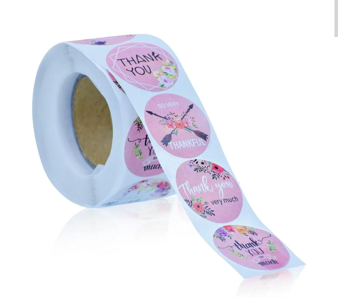 Thank You Sticker Roll for Small Business 2.5CM 500 Stick Roll A-152-E