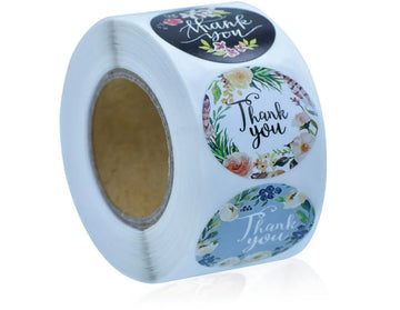 Jumbo Roll ) Thank you  paper tape l pack  of 1 roll contains 500 stickers