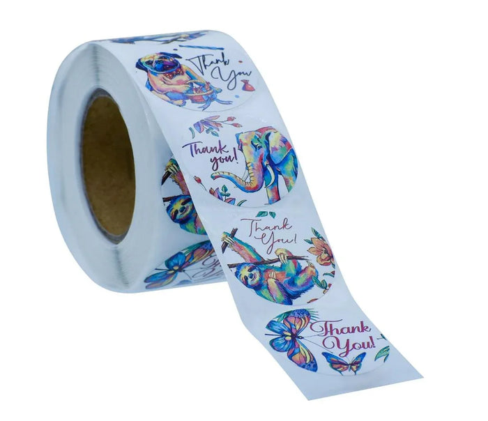 Thank You Sticker Roll for Small Business – Round 2.5cm, 500 Stick Roll – A-101-G