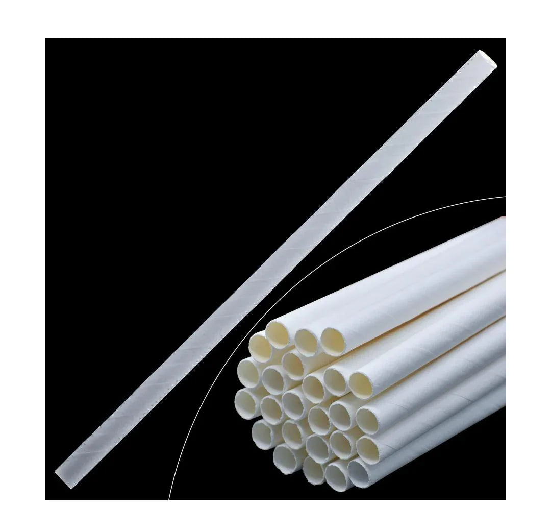 Jags Paper Straws – White Plain, 6mm (50 Pcs)