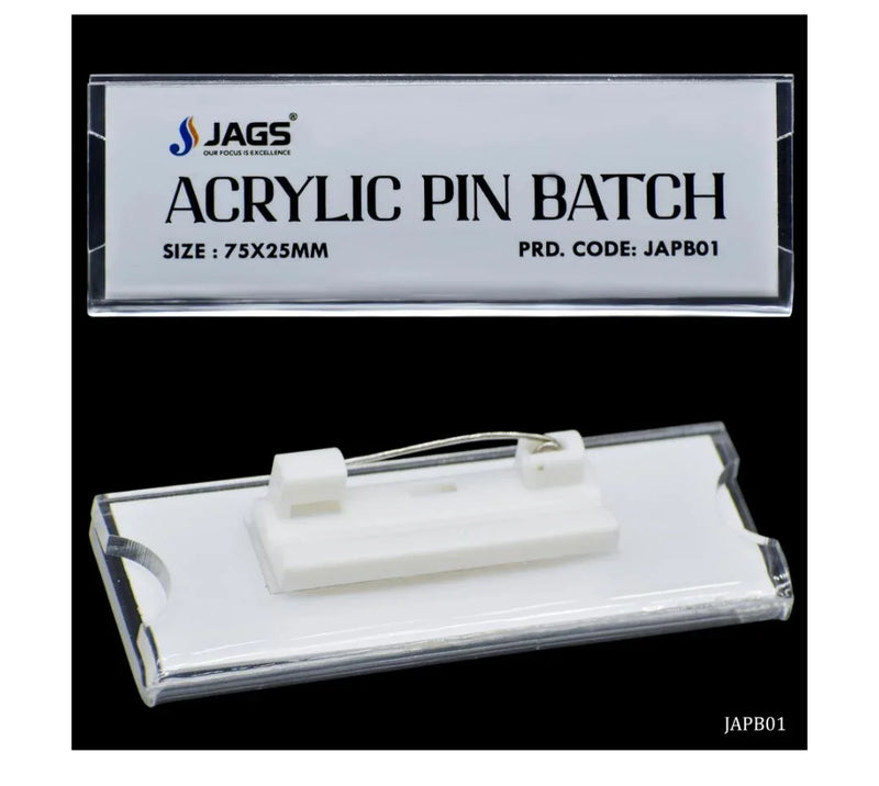 Jags Acrylic Pin Batch – 75×25MM