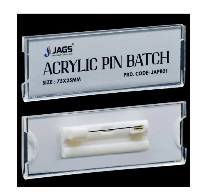 Jags Acrylic Pin Batch – 75×25MM