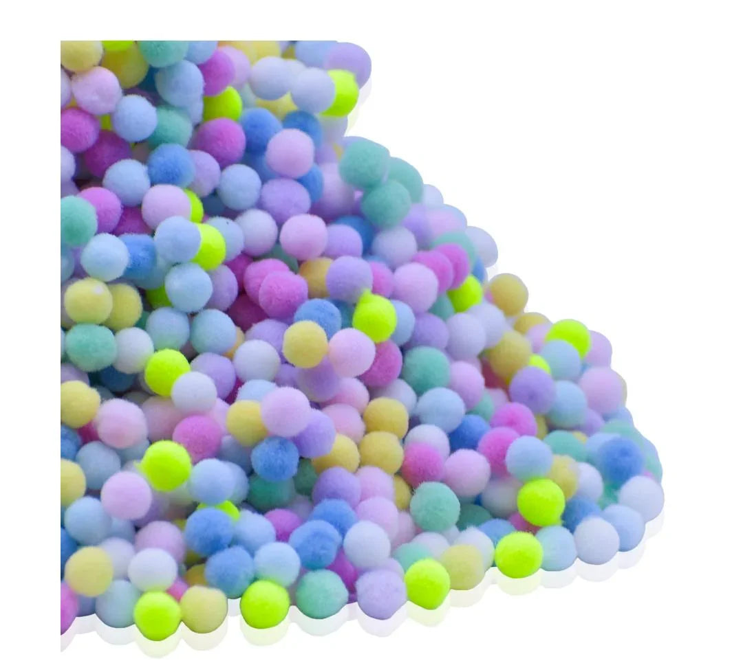 Craft Pom Pom Ball 1CM – Pastel Colors – 4000pcs
