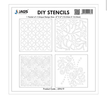 Jags Stencil Plastic 6x6 – 4 Pcs Set – JSP619