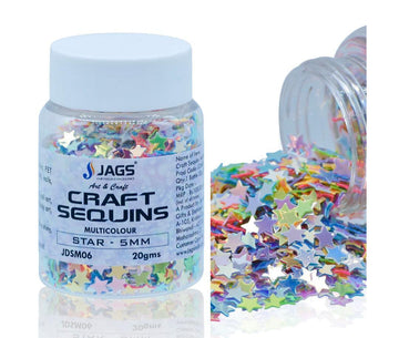 Jags Craft Sequins Multi Colour 5MM Star – 20g – JDSM06