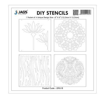 Jags Stencil Plastic 6x6 – 4 Pcs Set – JSP618