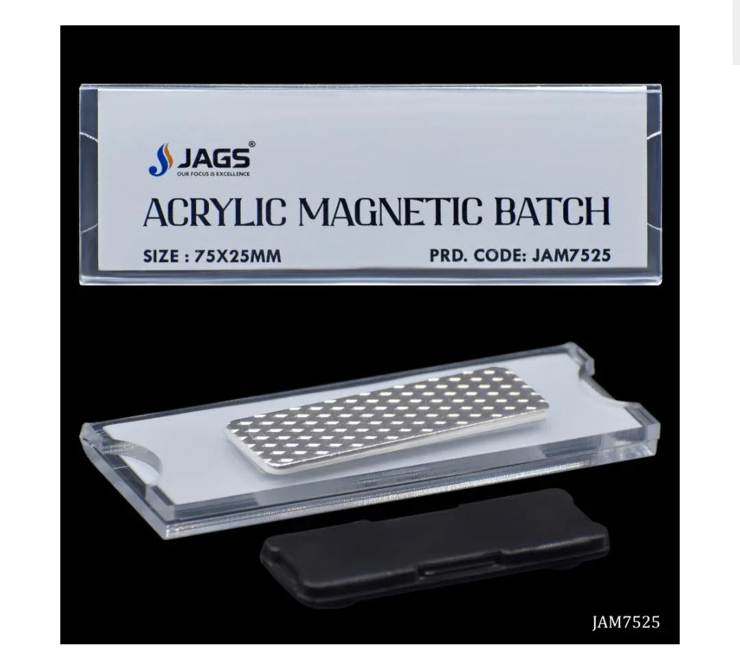 ags Acrylic Magnetic Name Badge 75x25MM – JAM7525