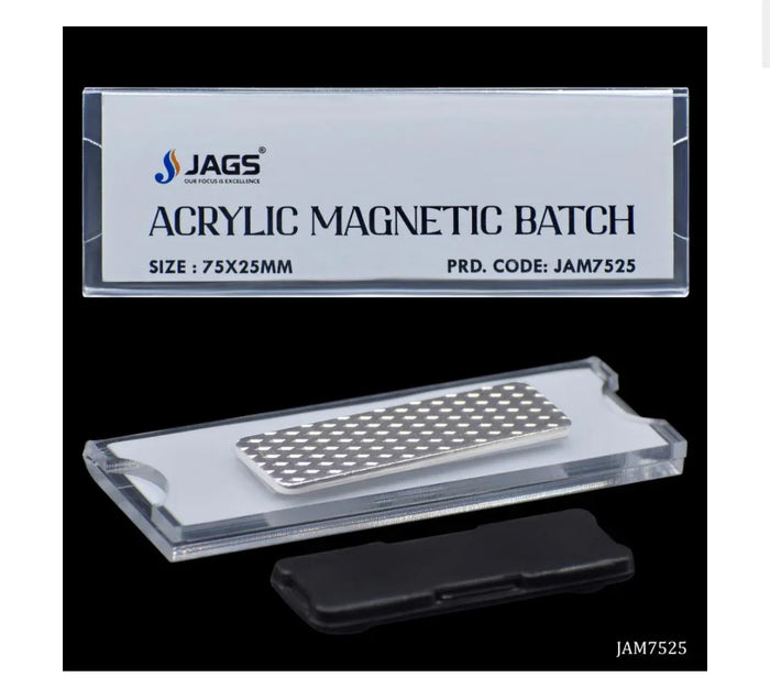 ags Acrylic Magnetic Name Badge 75x25MM – JAM7525