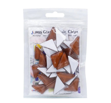 Jags Triangular Mosaic Chips – 15x4MM | 35 Pcs | F Brown | For Art, Décor & DIY