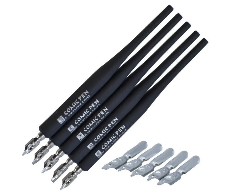 Calligraphy Click Pen Set – 6 Nibs with Plastic Holder | Artistic Writing Tool Set