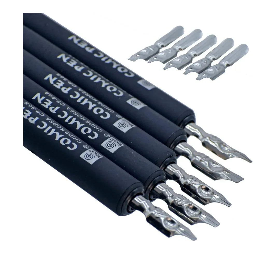 Calligraphy Click Pen Set – 6 Nibs with Plastic Holder | Artistic Writing Tool Set