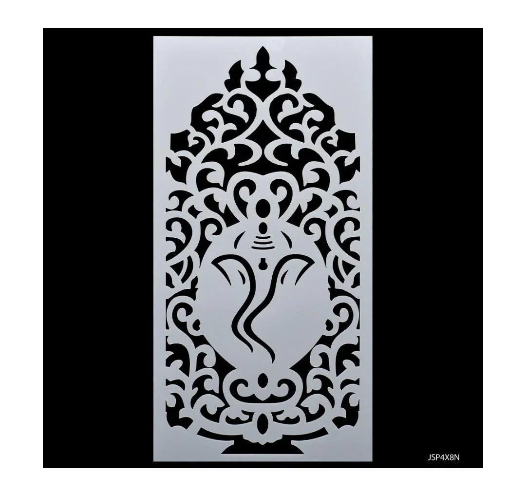 Ganesh Design Plastic Stencil 4x8 Inch