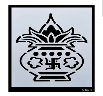 Jags 6x6 Plastic Stencil – Pooja Kalash Design