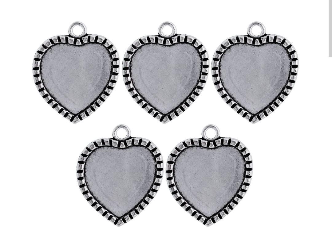 Metal Craft Fitting – 5 Pcs Heart Mirror
