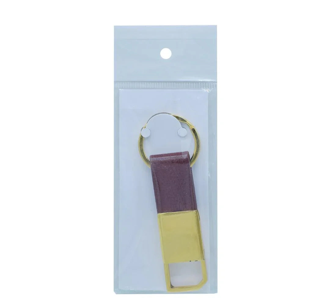 Key Chain – Gold Hook with Ring – Red –