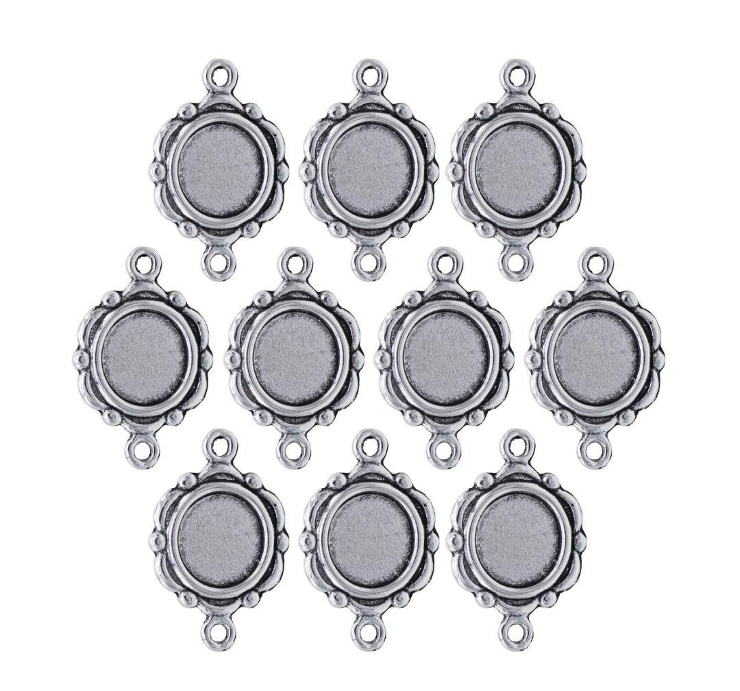 Metal Craft Fitting – Round Double Hole | 10 Pcs |