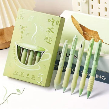 Green 0.5mm Black Gel Pens l different Knibs 5 pens set l Fine korean Edition