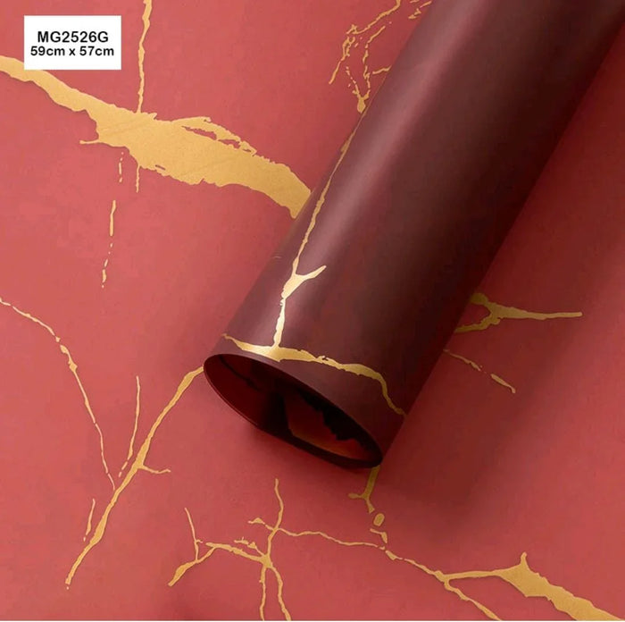 Premium Maroon Marble Printed Plastic Wrapping sheets | Pack of 20 Sheets