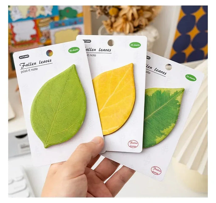 (Buy 1 Get 1 free ) Cute Leaf sticky notes l Pack of 1 contains 25 sheets