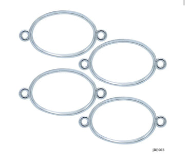 Jags DIY Bracelet Bezel 4Pcs Silver Oval