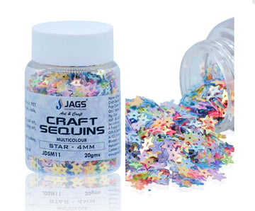 Jags Craft Sequins Multi Colour 20GMS Star 4MM