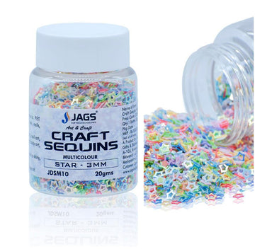 Jags Craft Sequins Multi Colour 20GMS Star 3MM