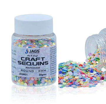 Jags Craft Sequins Multi Colour 20GMS Round 3MM