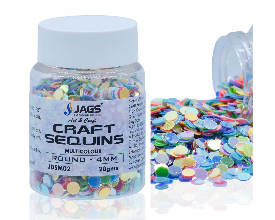 Jags Craft Sequins Multi Colour 20GMS Round 4MM – Inkarto