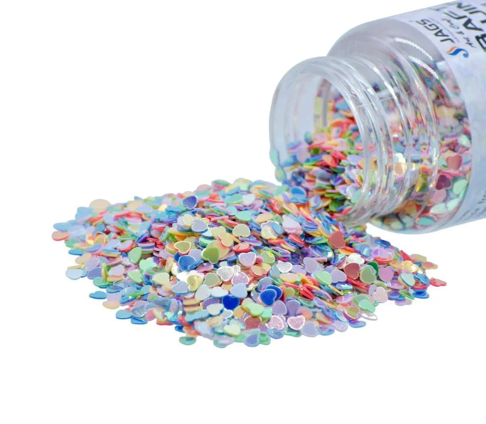 Jags Craft Sequins Multi Colour 20GMS Heart 3MM