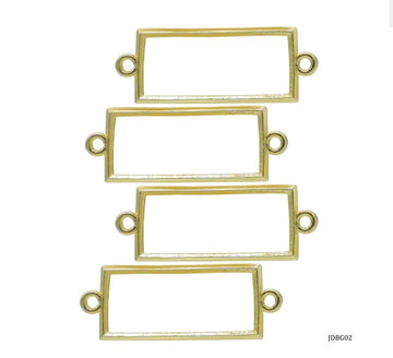Jags DIY Bracelet Bezel 4 Pcs Gold Rectangle