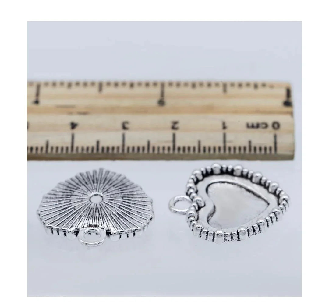 Antique Heart Metal Craft Fittings – Set of 2 | Vintage DIY Embellishments