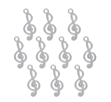 Metal Music Symbol Craft Charms – Set of 10