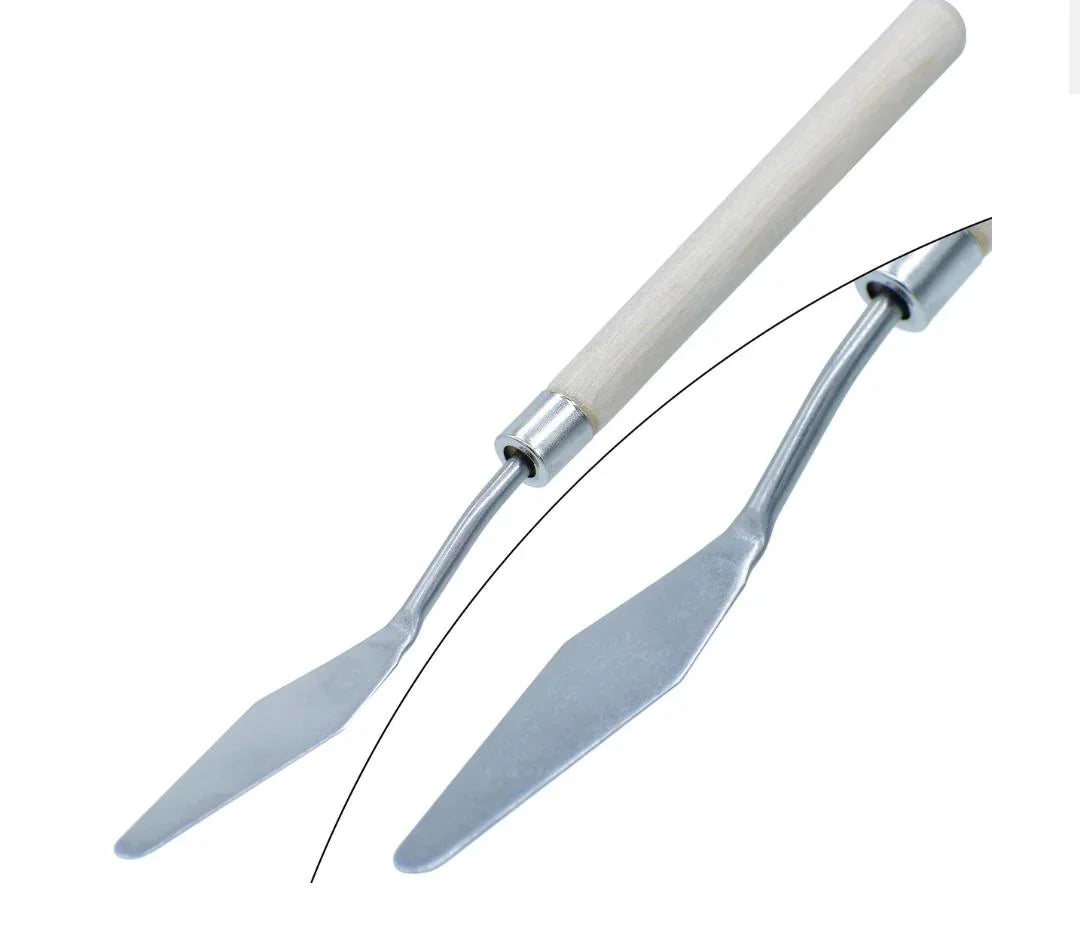 Flat Tip Painting Knife with Wooden Handle – 1 Pc