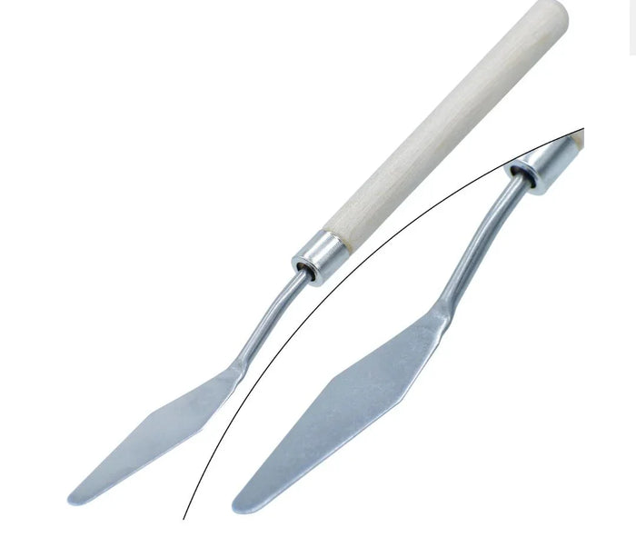 Flat Tip Painting Knife with Wooden Handle – 1 Pc