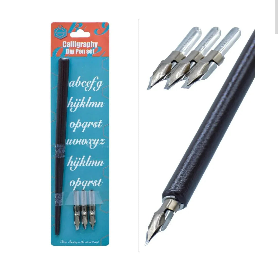 Classic Calligraphy Dip Pen Set – Vintage Writing Kit with Nibs & Ink