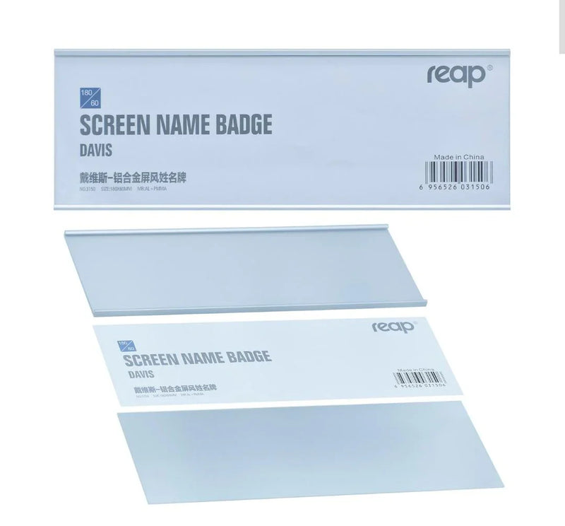 Davin Silver Screen Name Badge – 180x60MM | Sleek Desk Display Sign