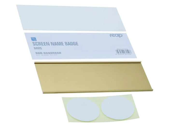 Davin Gold Screen Name Badge – 180x60MM | Premium Desk Name Plate Display