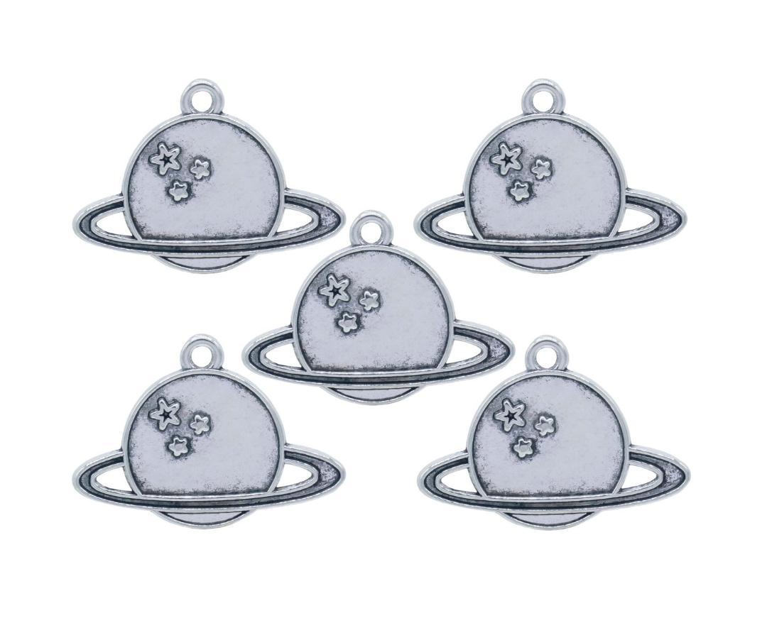 Space Moon Metal Craft Charms – Set of 5