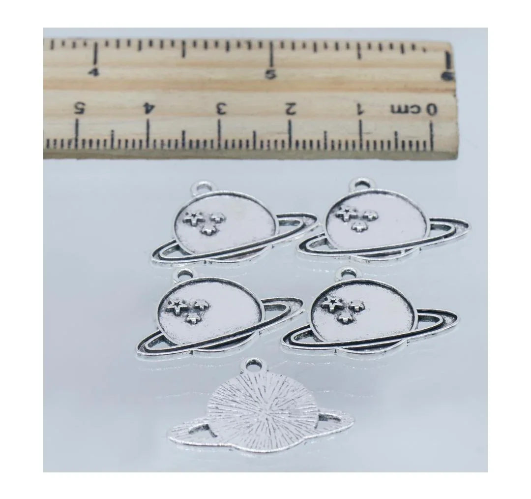 Space Moon Metal Craft Charms – Set of 5