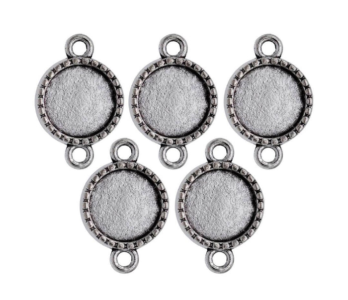 Round Metal Craft Connectors – 5 Pcs Double Hole