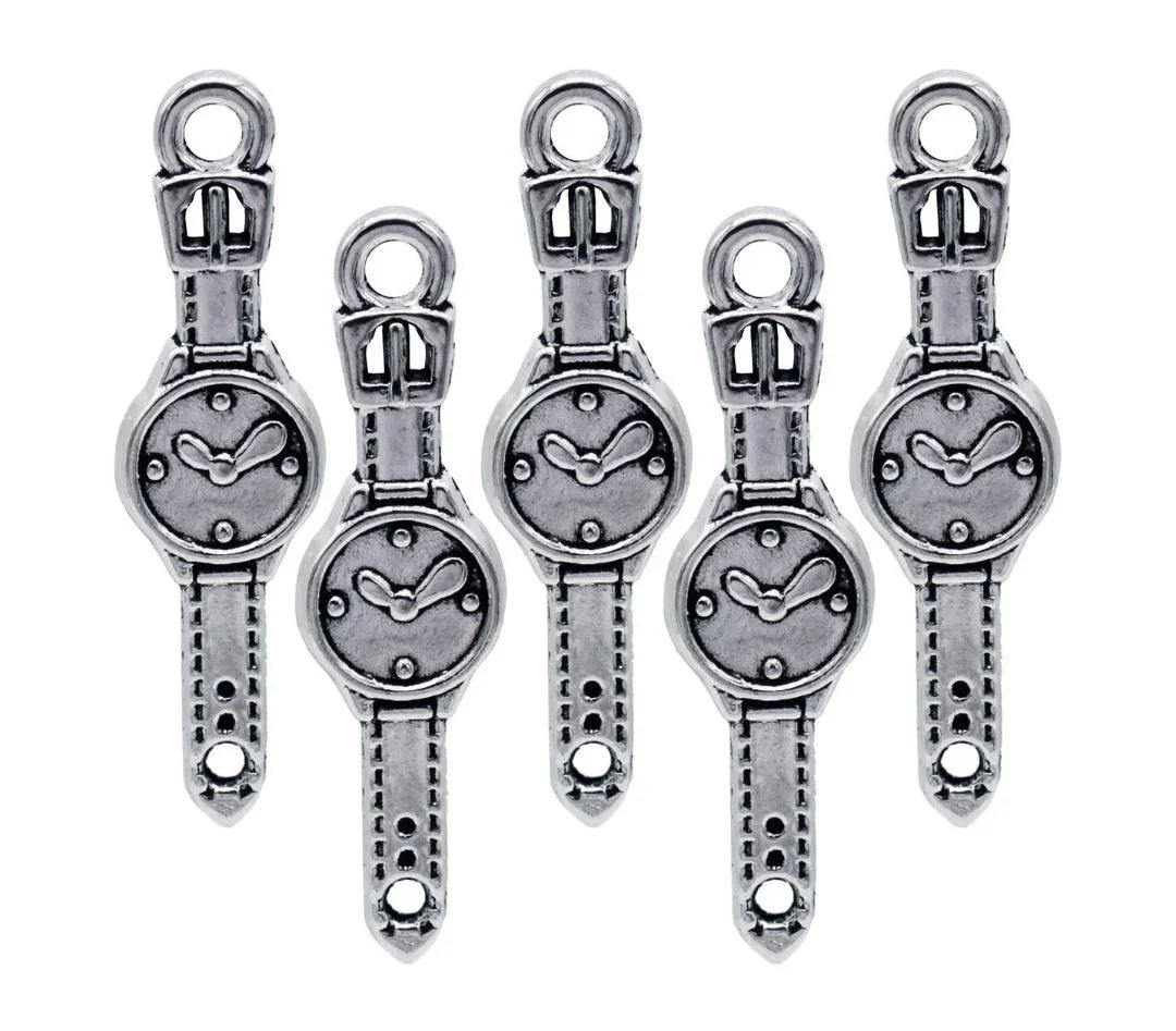 Vintage Watch Dial Metal Craft Charms – Set of 5