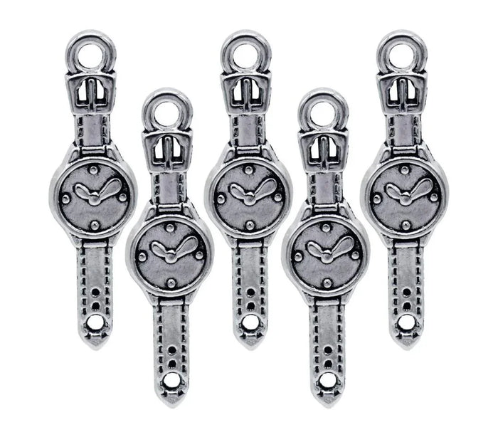 Vintage Watch Dial Metal Craft Charms – Set of 5