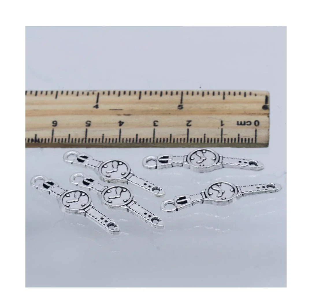 Vintage Watch Dial Metal Craft Charms – Set of 5