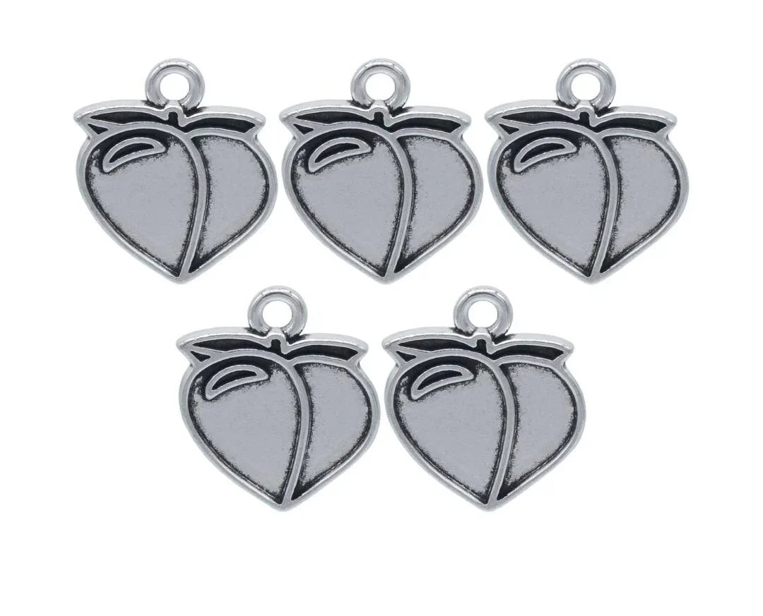 Heart-Shaped Metal Craft Charms – Set of 5