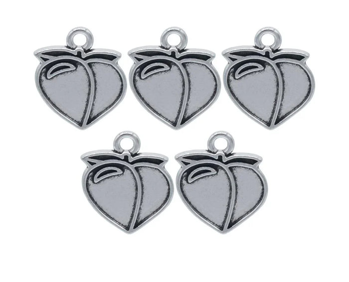 Heart-Shaped Metal Craft Charms – Set of 5