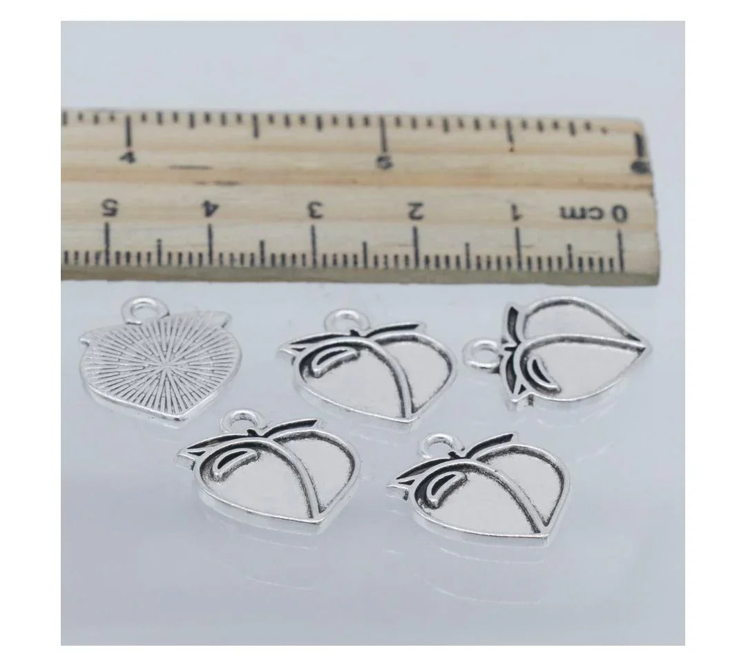 Heart-Shaped Metal Craft Charms – Set of 5