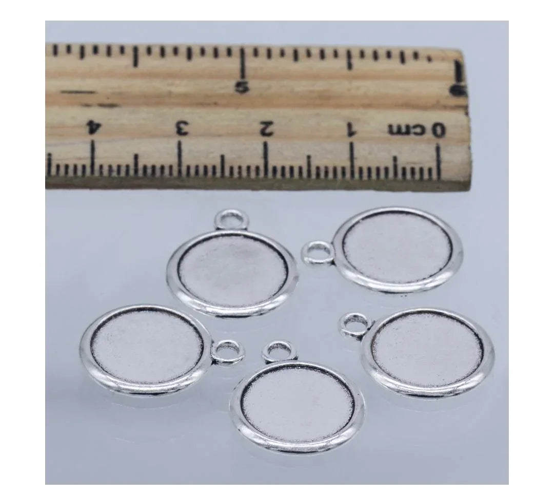 Metal Craft Charms – Classic Round Design (5 Pcs) | MC-1120 | For Resin, DIY & Jewelry