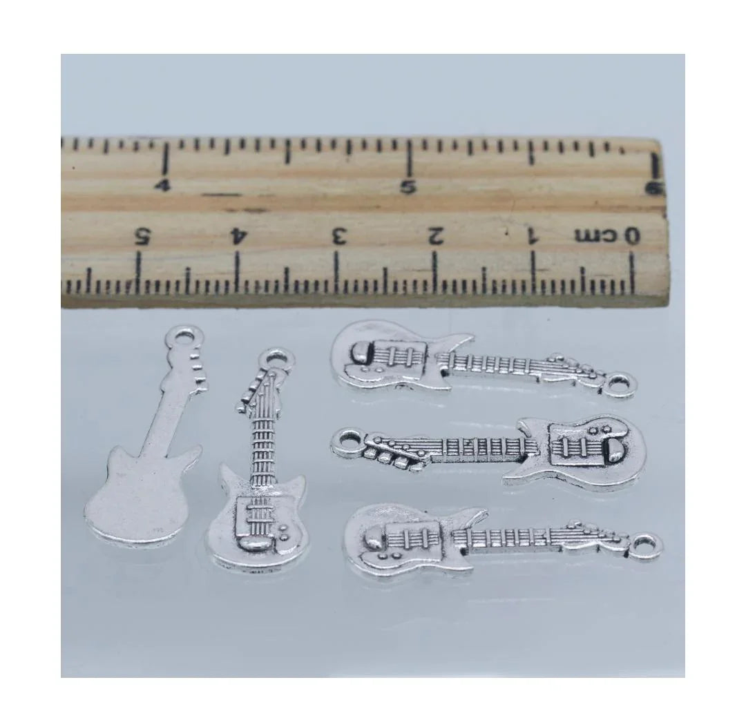Metal Craft Charms – Guitar Design (5 Pcs) | MC-3143 | DIY Jewellery & Art
