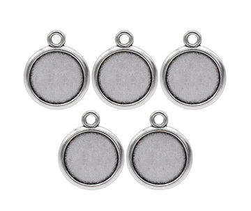 Metal Craft Charms – Classic Round Design (5 Pcs) | MC-1120 | For Resin, DIY & Jewelry