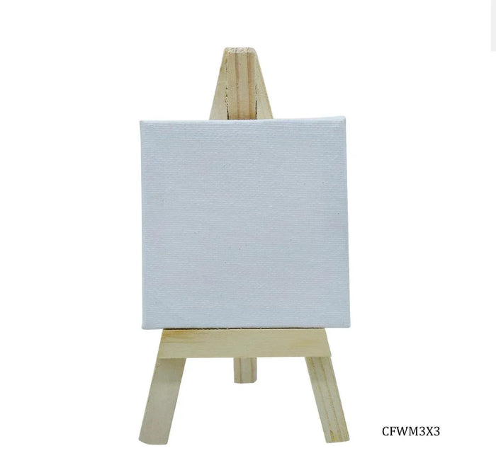 Mini Canvas with Wooden Easel 3x3 (1pcs) Pack of 1